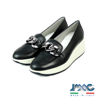 【IMAC】復古麻花粗鏈厚底休閒鞋 黑色(355530-BL)