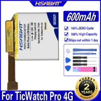 HSABAT Rechargeable Accumulator Replacement 600mAh Battery for TicWatch Pro 4G Watch Smartwatch Li-Po Polymer Batteries