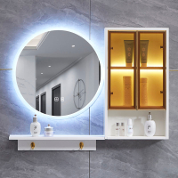 Stainless Steel Bathroom Cabinet Toilet Storage Cabinet Toilet Cabinet Waterproof Bathroom round Mirror Smart Mirror Cabinet Separate Wall-Mounted Demisting Dressing Rack with Light St Sale