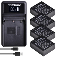 PowerTrust 4Pc BLH-1 BLH1 BLH 1 Camera Battery akku + New LED USB Charger for Olympus OM-D E-M1 Mark II