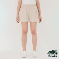 【Roots】Roots女裝- 喚起自然之心系列 有機棉府綢短褲(燕麥色)