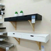 Meja rias make up gantung dinding miimalis rak make up gantug tempat kosmetik aestetic 80x20x11 Kayu