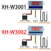 W3001 W3002 12V 24V 110V 220V LED Digital Temperature Controller Thermostat Thermometer Incubator Fridge Heating Cooling Heater