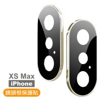 iPhone XSMax 電鍍金屬手機鏡頭框保護貼(XSMax鋼化膜 XSMax保護貼)