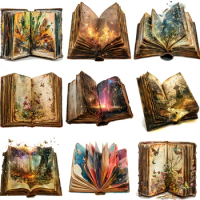 Magic Books Stickers Pack for Kids Crafts Scrapbooking Laptop Luggage Notebook Wall Aesthetic Varied Customized Graffiti Decals