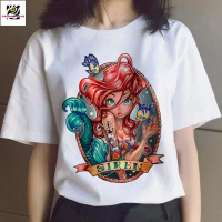 COD-(cod) Harajuku Disney Princess Funny T-shirt Men Women Graphic T-shirt Vintage Kawaii 90s Tshirt