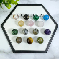 Mini Natural Stone Crystal Round Ball Beads Reiki Healing Quartz Amethyst Agate Mineral Specimen Globe Chakra Wholesale
