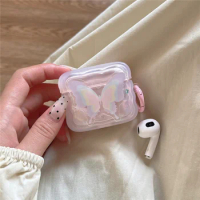Cartoon Case for Apple AirPods 1 2 Pro 3rd Generation Case Gradual butterfly Case for AirPods Pro Case with Keychain