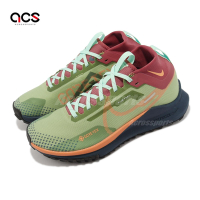 Nike 越野跑鞋 Wmns React Pegasus Trail 4 GTX 防水 綠 橘 女鞋 DJ7929-300