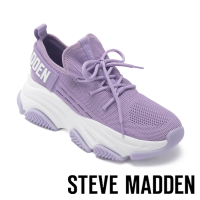 【STEVE MADDEN】PROTEGE 針織綁帶厚底休閒鞋(紫色)