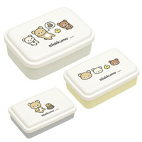 小禮堂 拉拉熊 方形保鮮盒3入組 Ag+ (灰仰躺款)