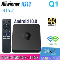 Q1 Smart Android 4K TV Box Allwinner H313 Bluetooth5.2 Android10.0 LAN 100M HDR10 Media Player Set Top Box Stream TV Box