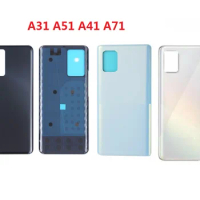 10Pcs，Housing Case Replacement Battery Back Glass Cover With Adhesive For Samsung Galaxy A31 A41 A51 A71 With LOGO Back Cover