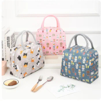 Convenient Portable Lunch Box Cartoon Printed Bags Thermal Insulated Pouch For Kids Thickened Aluminum Lunch Bag