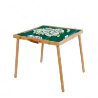 Outdoor Solid Wood Mahjong Machine Camping Mahjong Table Dining Table Dual-Use Mini Mahjong Foldable and Portable Dormitory