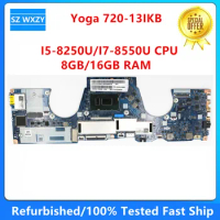 For Lenovo Yoga 720-13IKB Laptop Motherboard 5B20Q10894 5B20Q10896 DIZY6 LA-E551P I5-8250U I7-8550U CPU 8GB 16GB RAM