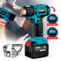 2500W 550℃ Electric Heat Gun 6 Gears Temperatures Adjustable with LED Display Cordless Handheld Industrial For Makita 18VBattery