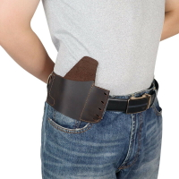 新品 KOSIBATE戶外戰術牛皮槍套腰掛便攜隱形彈夾袋格洛克真皮槍套 全館八五折 交換好物