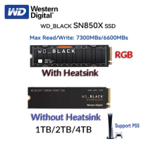 Western Digital SN850X WD_BLACK NVMe SSD 1TB 2TB 4TB Internal Gaming Solid State Drive PCIe 4.0 M.2 2280 Up to 7300 MB/s