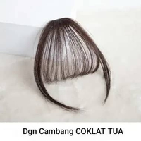 Hair Clip Poni Depan Poni Palsu Depan Korea Hariclip/poni tipis coklat gelap