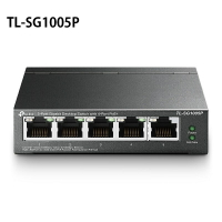 【最高折200+跨店點數22%回饋】TP-Link TL-SG1005P 5埠Gigabit桌上型交換器(含4埠 PoE+)【案廠規劃】