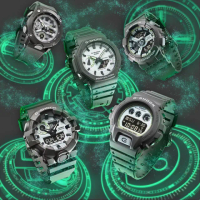 【CASIO 卡西歐】G-SHOCK 黑暗空間 散發光芒 酷炫設計雙顯錶款 灰 GA-110HD-8A_51.2mm