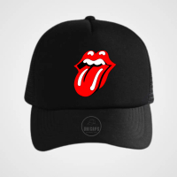 UNICAPS TOPI JARING HATS UNISEX DEWASA CUSTOM SABLON LOGO ROLLING STONES BAHAN LOTTO PREMIUM WARNA H