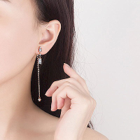 梨花HaNA 韓國925銀她的私生活方鑽玫瑰金耳線耳環