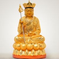 地藏王菩薩擺件佛堂家用供奉九華山婆娑三圣佛教用品佛像擺件