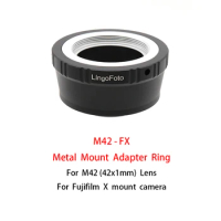 M42-FX Metal Mount Adapter Ring for M42 (42x1mm) mount Lens to Fujifilm X mount Camera photography accessory