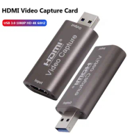 USB 3.0 Video Capture Card 4K 60HZ HDMI-compatible Video Grabber Live Streaming Box Recording for PS4 XBOX Phone Game DVD Camera
