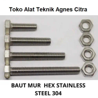 Mur Baut Stainless Steel M 10 x 50 mm Baut Pengencang Industri 5 cm sus304 Kunci 17