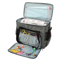 Sewing Machine Carrying Case with Multiple Storage Pockets Universal Tote Bag with Shoulder Strap for Singer Brother Janome