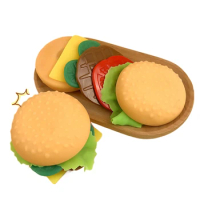2024 New Creative Detachable DIY Super Soft Simulation Burger Wet Squishy Pinch Squeeze Toy Adult Spoof Hamburger Kids Toy Gifts