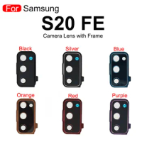 For Samsung Galaxy S20 FE S20fe Back Camera Lens Glass With Frame And Adhesive Sticker Replacement Parts