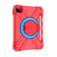 Protective Case for iPad Air 4 Case 10.9 Case with Swivel Kickstand/Pencil Holder Cover for iPad Air 4 -Red Blue