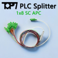 10pcs SC/APC 1X8 PLC Splitter 0.9mm Steel Tube 1m Fiber Optic Splitter FTTH Optical Fiber Connector 1*8 SC APC Free Shipping