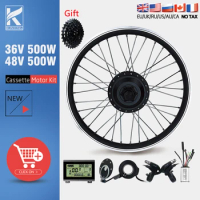 Electric Bike Conversion Kit 500W Rear Cassette Electric Bicycle hub motor 16 -29"700C With KT LCD display eBIKE Conversion Kit