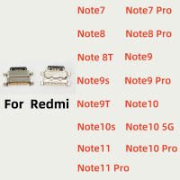 ขั้วต่อที่ชาร์จ USB แจ็ค, 10-100 ชิ้น, สำหรับ Xiaomi Redmi Note 7 8 8T 9 9S 9T 10 10S Pro 4G 5G, พอร