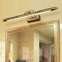 Moisture-proof Bathroom Wall Light LED Mirror Headlight Retro Rocker Carved Flower Wall Mirror Cabinet Lamps Bathroom Light