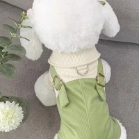 Dog clothes can pull four-legged clothes in autumn and winter Teddy bear Bomei small puppy pet cat suspenders.