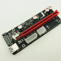 NEW 009S Molex 4Pin SATA 6PIN PCIE PCI-E PCI Express Riser Card Adapter 1X to 16X USB3.0 Extender for BTC Mining Miner Antminer