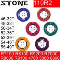 Stone 110bcd Color Round Double Chainring for Shimano R7100 UT R8100 DA R9200 Di2 Road Bike 58 55 52 36T 53 39 54 40 50 48 46T