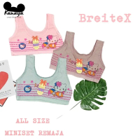 (3 pcs) MINISET SABLON ANAK PEREMPUAN MOTIF HELLO KITY TANPA BUSA BAHAN KAOS MODEL SPORT BRA BREITEX