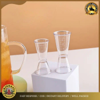 Jigger Measure Cup Acrylic Plastik Transparant 20 ml - 10 ml / 40 ml - 20 ml Gelas Double ukur Takar