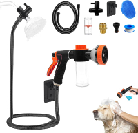 Dog Washing Hose Attachment forBathing with Black Shower Diverter Pup Dog Wash Hose Nozzle Shampoo S