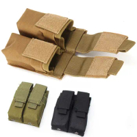 Tactical Vest Accessory Bag Outdoor Airsoft Paintball Gear Pistol Nylon Double Magazine Pouch 3 Colors