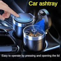 Car ashtray with lid, LED light portable removable car ashtray holder ashtray interior parts car ashtray