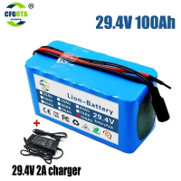 29.4V 100Ah 7s3p 18650 battery lithium battery Suitable for 24V-29.4V motors Lithium ion    2A Charg