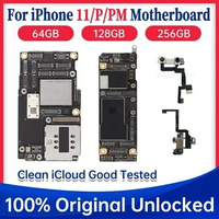 For iPhone 11 11Pro 11Promax Motherboard 100% Original Unlocked No/With Face ID Free icloud Logic board Full Chips 64G 128G 256G